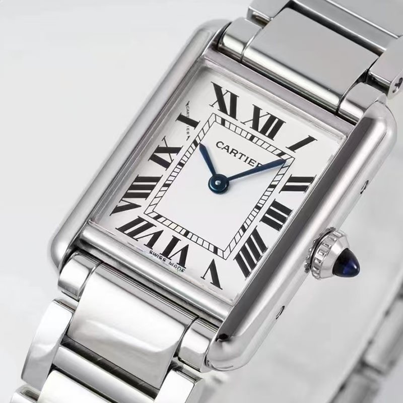 2 Super 1:1 clone Cartier TANK MUST watch 33.7*25.5mm sapphire glass WSTA0106