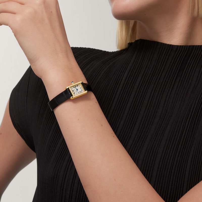 2 Super Clone Cartier TANK LOUIS 1:1 Reproduction Watch Mini 24*16.5mm Gold WGTA0352