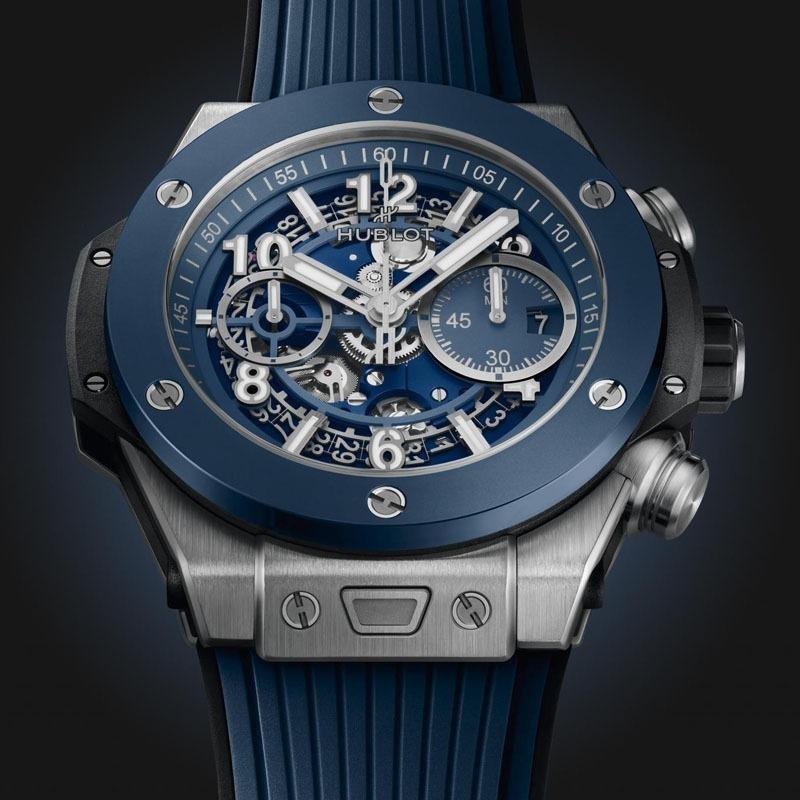 2 Super Clone Hublot Big Bang Unico Titanium Blue Ceramic Watch 421.NL.5170.RX