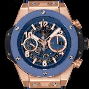 Super Clone Hublot Big Bang Unico King Gold Blue Ceramic Watch 421.OL.5180.RX