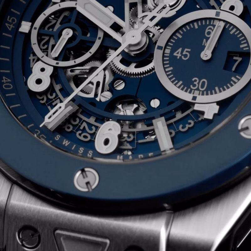 3 Super Clone Hublot Big Bang Unico Titanium Blue Ceramic Watch 421.NL.5170.RX