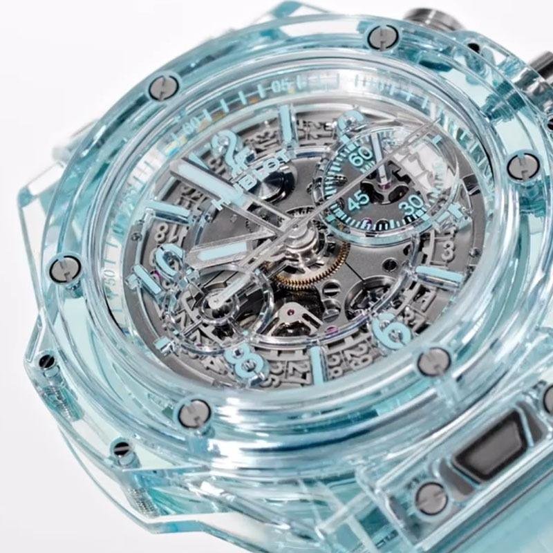 5 Super Clone Hublot Big Bang Unico Water Blue Sapphire 1:1 Replica Watch 44mm 421.JL.4890.RT