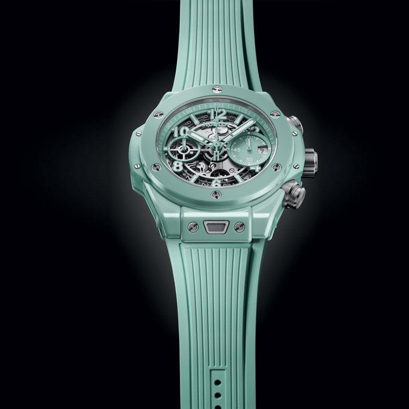 6 High-end clone Hublot Big Bang Unico Mint Green Ceramic watch 441.GS.5221.RX
